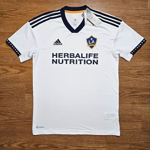 Adidas LA Galaxy 22/23 Soccer Home Jersey Medium M White Navy Blue Brand New - Picture 1 of 12
